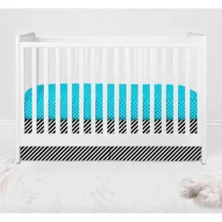 Bacati - Love Black Turquoise 10 Pc Crib Bedding Set With 2 Crib Fitted Sheets -Baby Furniture Store GUEST ed0e2871 4931 4987 9b36 b972b429d62e