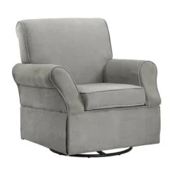 Baby Relax Emmie Swivel Glider & Ottoman Set - Gray Microfiber -Baby Furniture Store GUEST ed626f7d 4182 4ce6 924c a66f3592c610