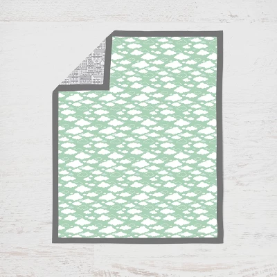 Bacati - Clouds In The City Mint/Gray 10 Pc Crib Bedding Set With 2 Crib Fitted Sheets 5 Bacati - Clouds In The City Mint/Gray 10 Pc Crib Bedding Set With 2 Crib Fitted Sheets - Image 3