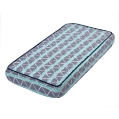 Bacati - Liam Aqua/Navy Large Triangles Quilted Muslin Changing Pad Cover -Baby Furniture Store GUEST ee5c93f5 48a2 4f4e 88f4 886ad9415114