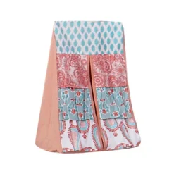 Bacati - Paisley Sophia Coral Aqua 6 Pc Crib Bedding Set With Long Rail Guard Cover -Baby Furniture Store GUEST ef853833 bf40 4e9a 8d32 beb31b0aabb8