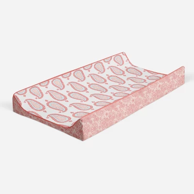 Bacati - Sophia Paisley Aqua/Coral Paisley Changing Pad Cover 8 Bacati - Sophia Paisley Aqua/Coral Paisley Changing Pad Cover - Image 6