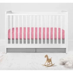 Bacati - Elephants Pink/Fuschia/Gray 10 Pc Crib Bedding Set With Long Rail Guard Cover -Baby Furniture Store GUEST f5340ba2 3e0f 4480 a691 76962c23a5ac