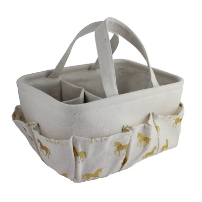 Beriwinkle "All Over Gold" Unicorn Print Diaper Caddy - Ivory 3 Beriwinkle "All Over Gold" Unicorn Print Diaper Caddy - Ivory