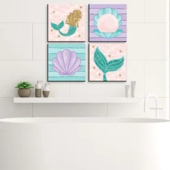 Big Dot Of Happiness Let's Be Mermaids - Kids Room, Nursery Decor And Home Decor - 11 X 11 Inches Nursery Wall Art - Set Of 4 Prints For Baby's Room -Baby Furniture Store GUEST f91506a9 0f86 4bc2 a987 77d4396d342b