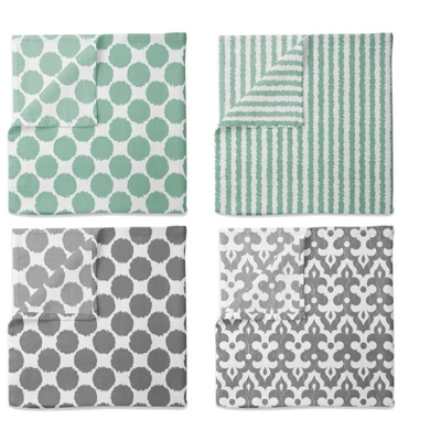Bacati - Ikat Dots Stripes Mint Grey Muslin Neutral 8 Pc Crib Set With Crib Rail Guard 7 Bacati - Ikat Dots Stripes Mint Grey Muslin Neutral 8 Pc Crib Set With Crib Rail Guard - Image 5